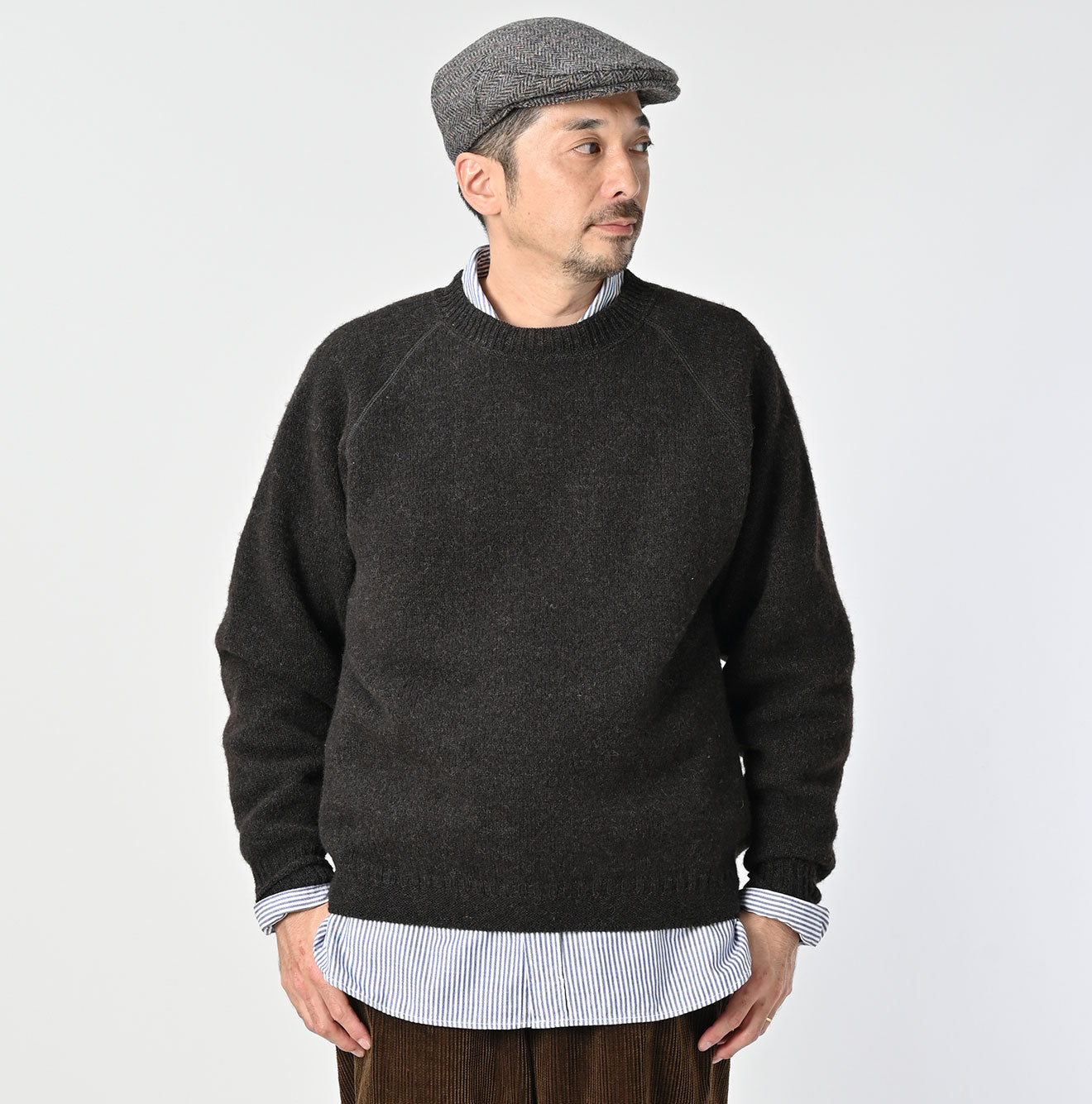 Shetland Boiled Wool 908 Sweater Male Model