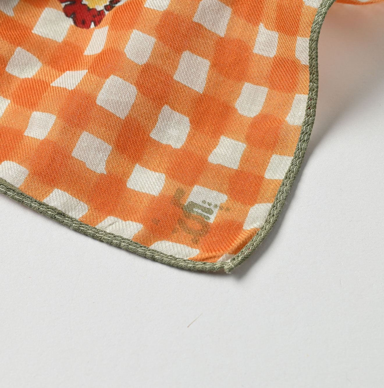 Supima Aya Gingham Check Flower Bandana Detail