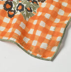 Supima Aya Gingham Check Flower Bandana Detail