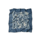 Indigo Supima Aya Gingham Check Flower Bandana