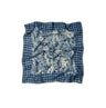 Indigo Supima Aya Gingham Check Flower Bandana