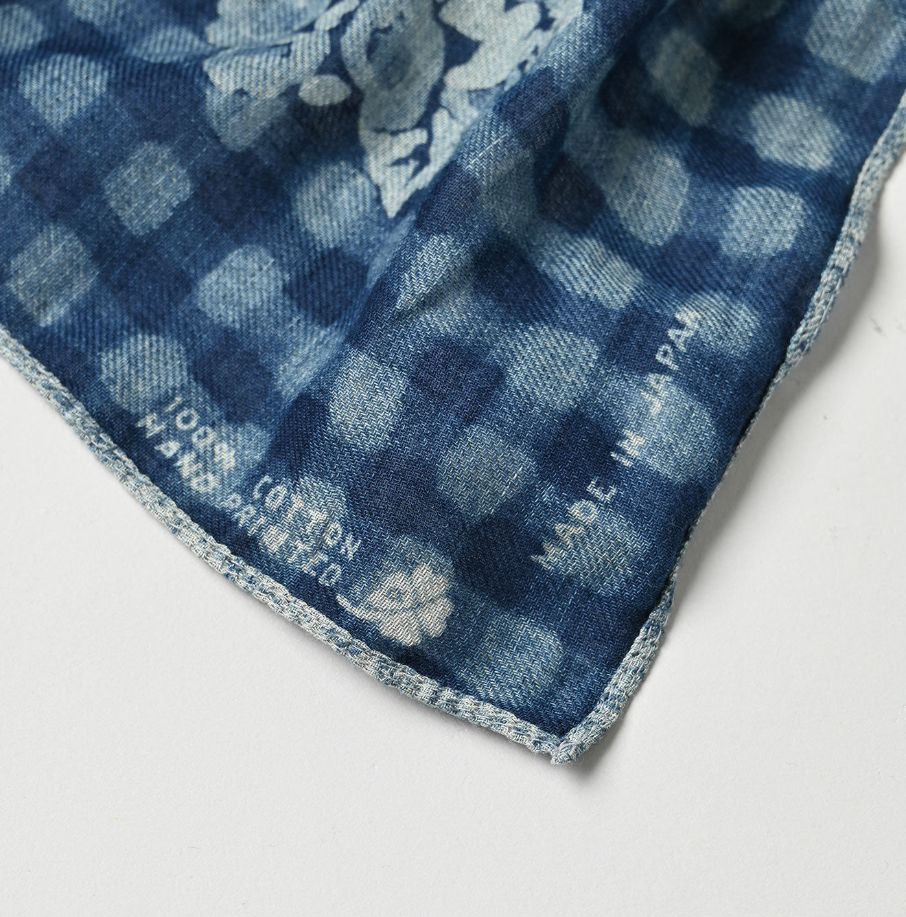 Indigo Supima Aya Gingham Check Flower Bandana Detail