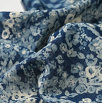 Indigo Supima Aya Gingham Check Flower Bandana Detail