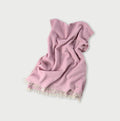 Indian Merino Cashmere Herringbone Stole Pink