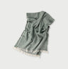 Indian Merino Cashmere Herringbone Stole Green