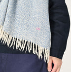 Indian Merino Cashmere Herringbone Stole Female Model
