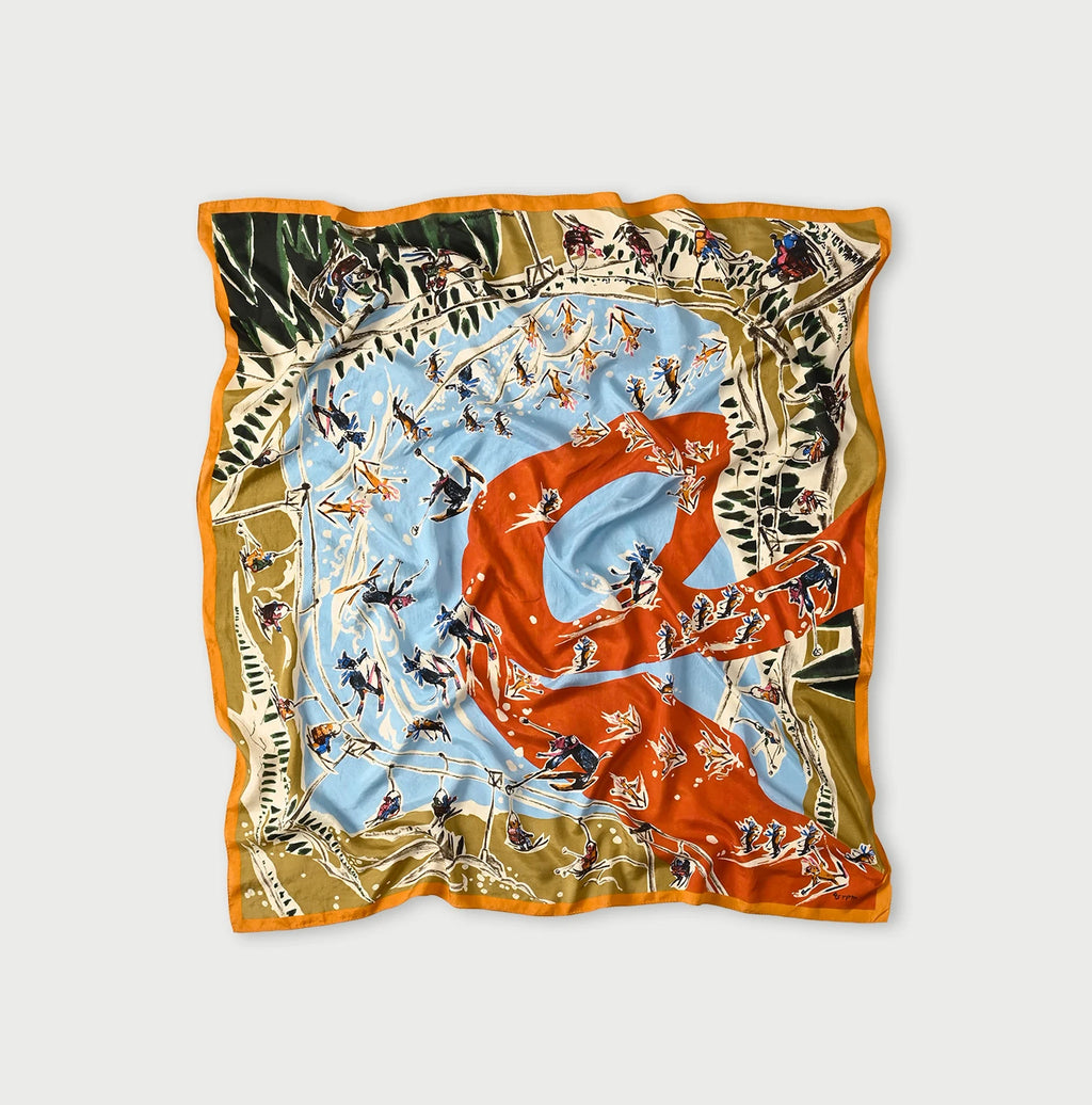 Silk Skier Komon Furoshiki