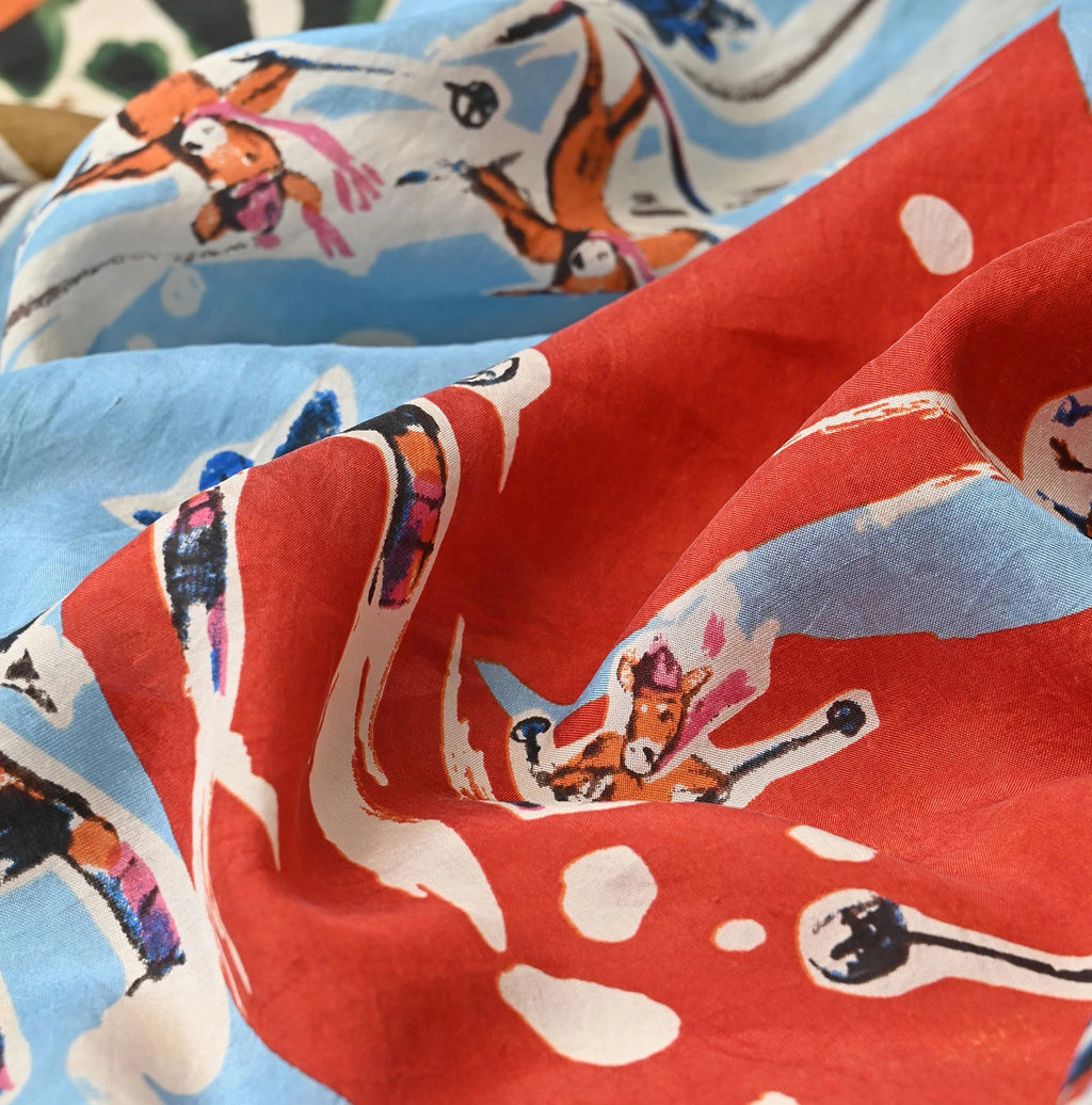 Silk Skier Komon Furoshiki
