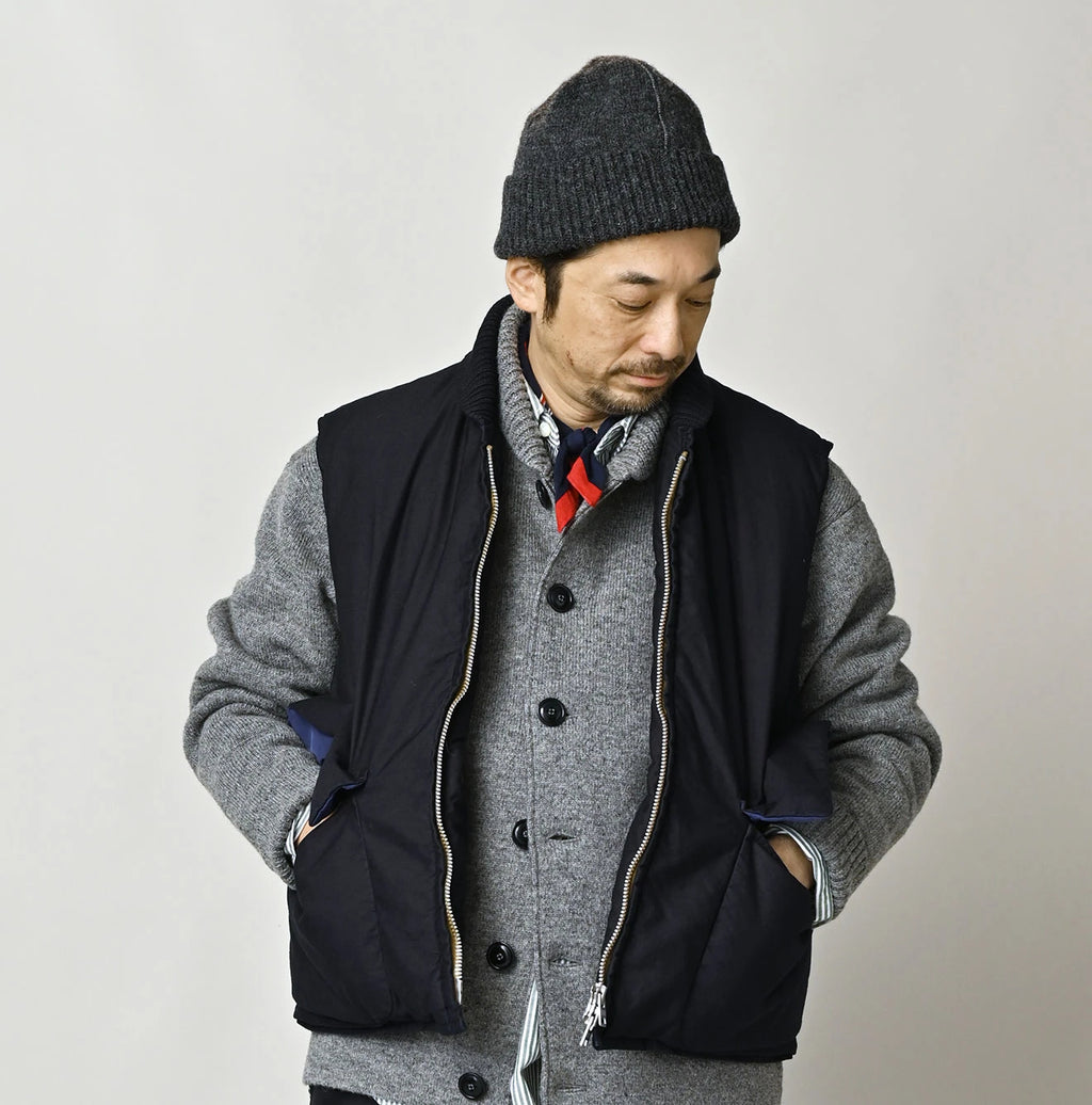 Indigo Thin Back Satin x Nylon 908 Vest