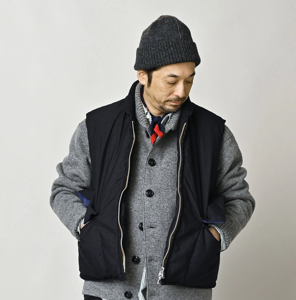 Indigo Thin Back Satin x Nylon 908 Vest