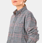 Double Woven 908 Loafer Button Down Shirt Female Model