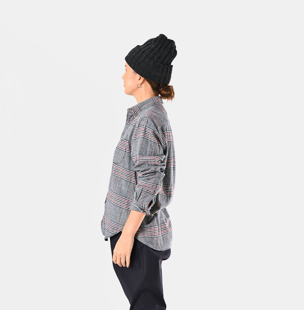 Double Woven 908 Loafer Button Down Shirt Female Model