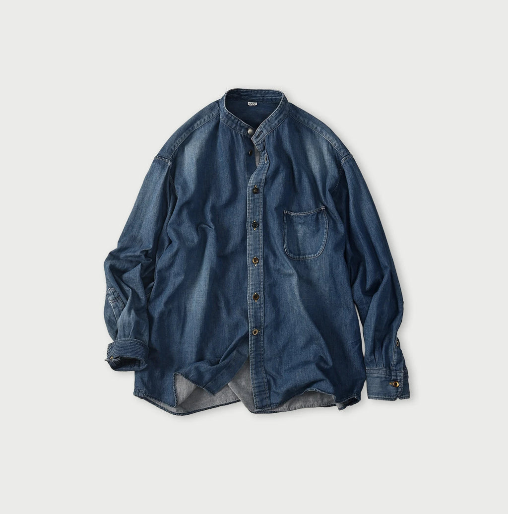 4.5 oz Shirt Denim 908 Stand Collar Shirt