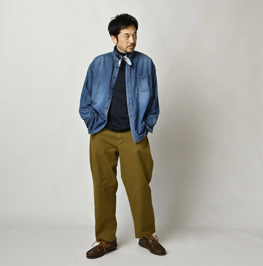 4.5 oz Shirt Denim 908 Stand Collar Shirt