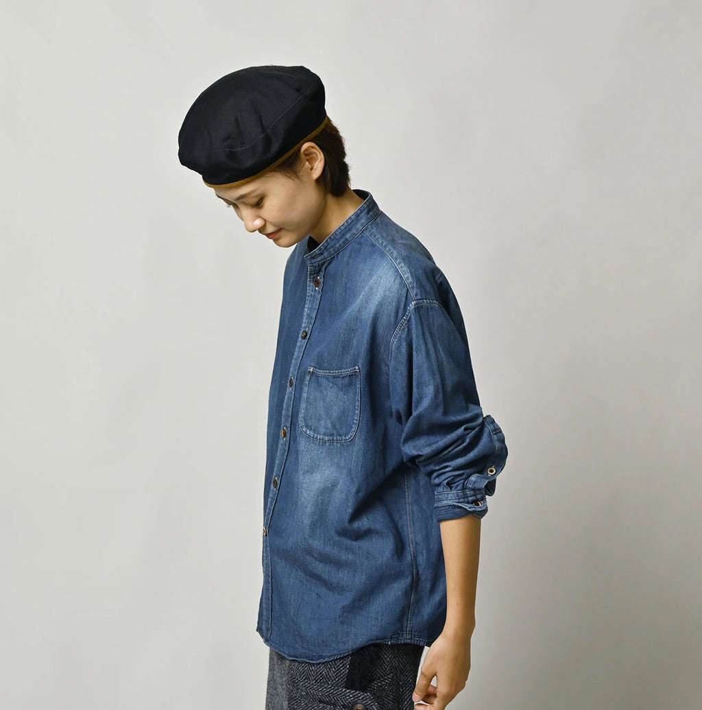 4.5 oz Shirt Denim 908 Stand Collar Shirt