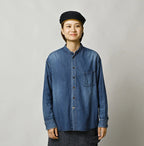 4.5 oz Shirt Denim 908 Stand Collar Shirt