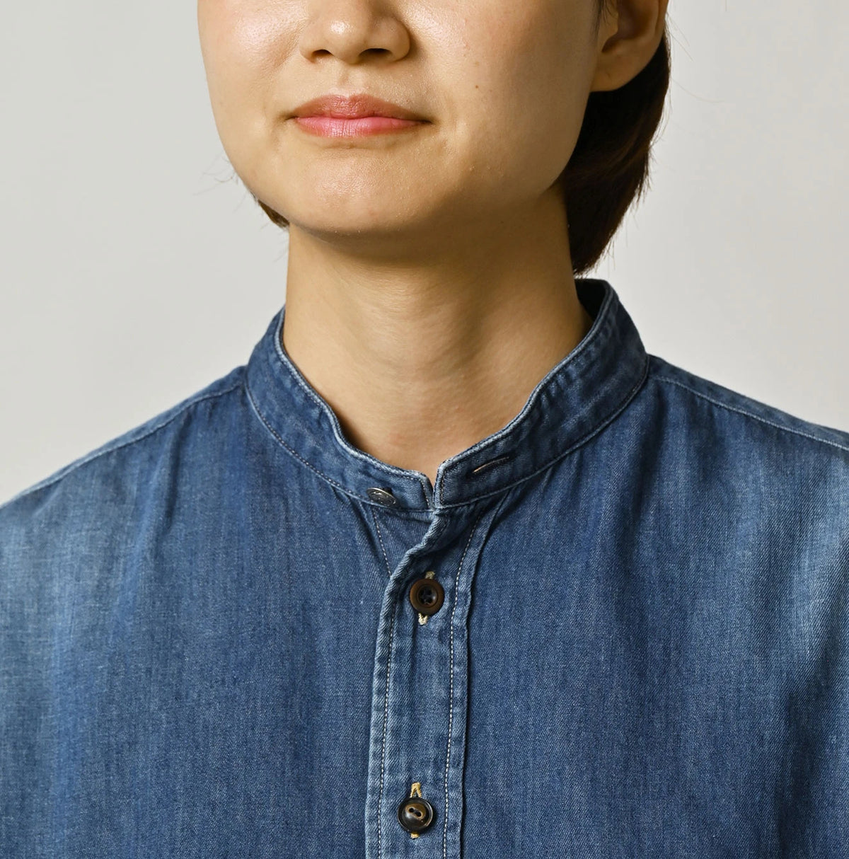4.5 oz Shirt Denim 908 Stand Collar Shirt