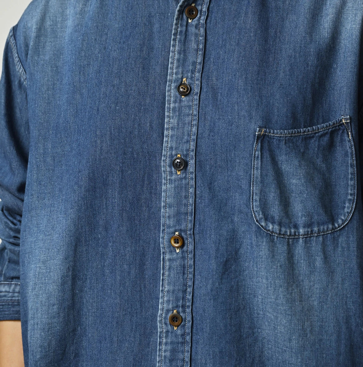 4.5 oz Shirt Denim 908 Stand Collar Shirt