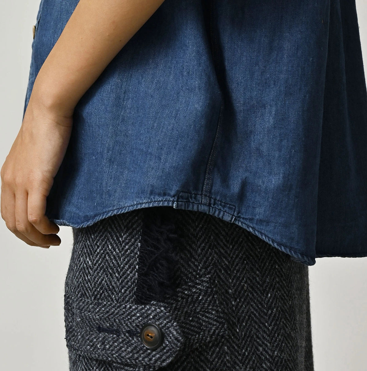 4.5 oz Shirt Denim 908 Stand Collar Shirt