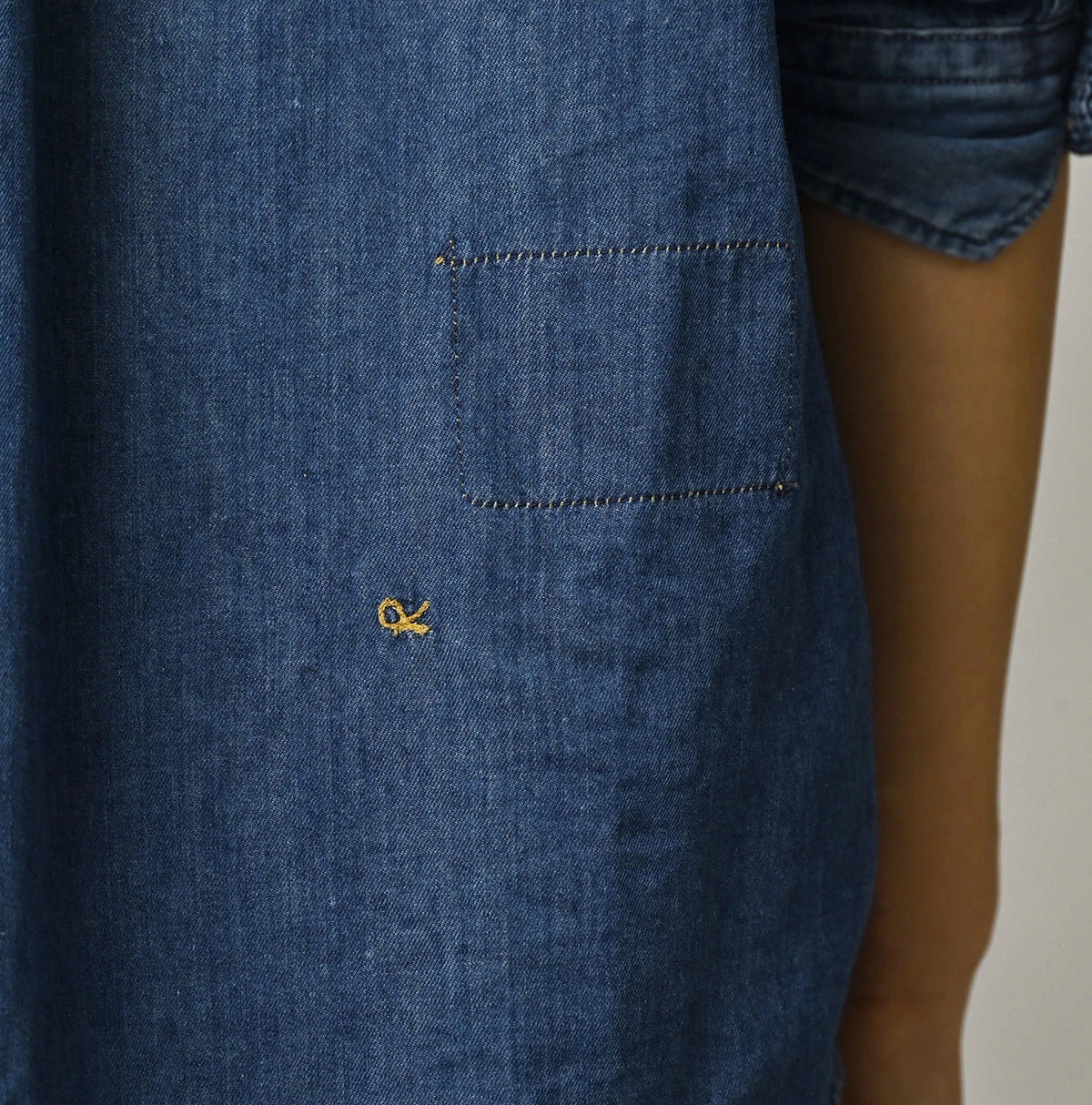 4.5 oz Shirt Denim 908 Stand Collar Shirt