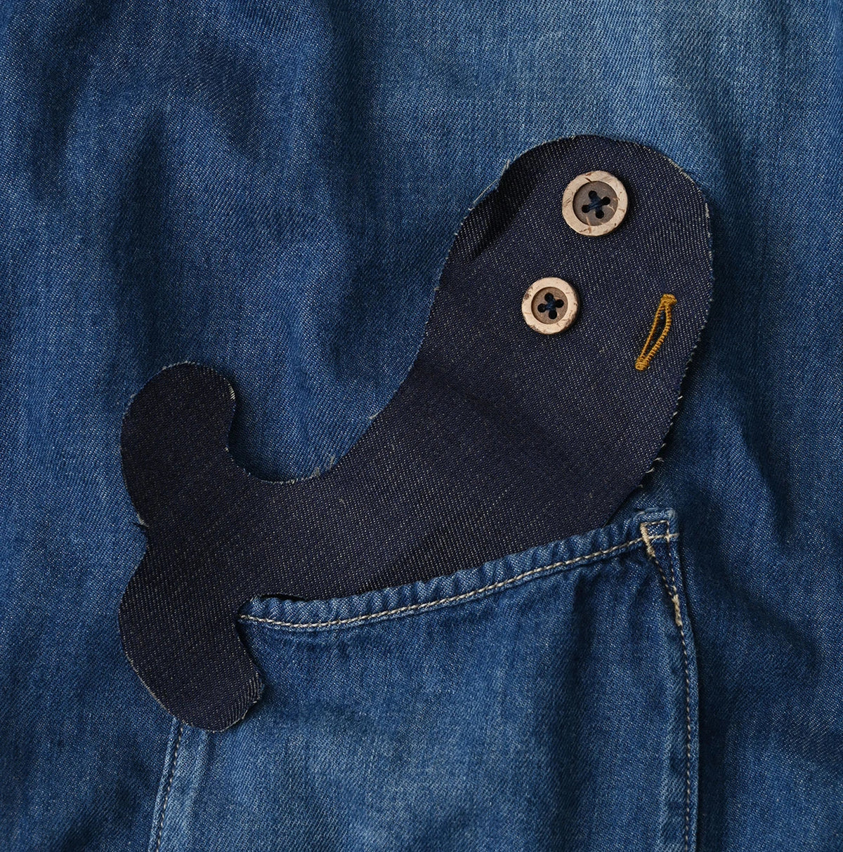 4.5 oz Shirt Denim 908 Stand Collar Shirt