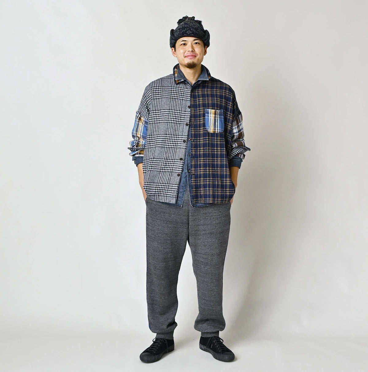 Indigo Takaramono Indian Patchwork 908 Uma Shirt