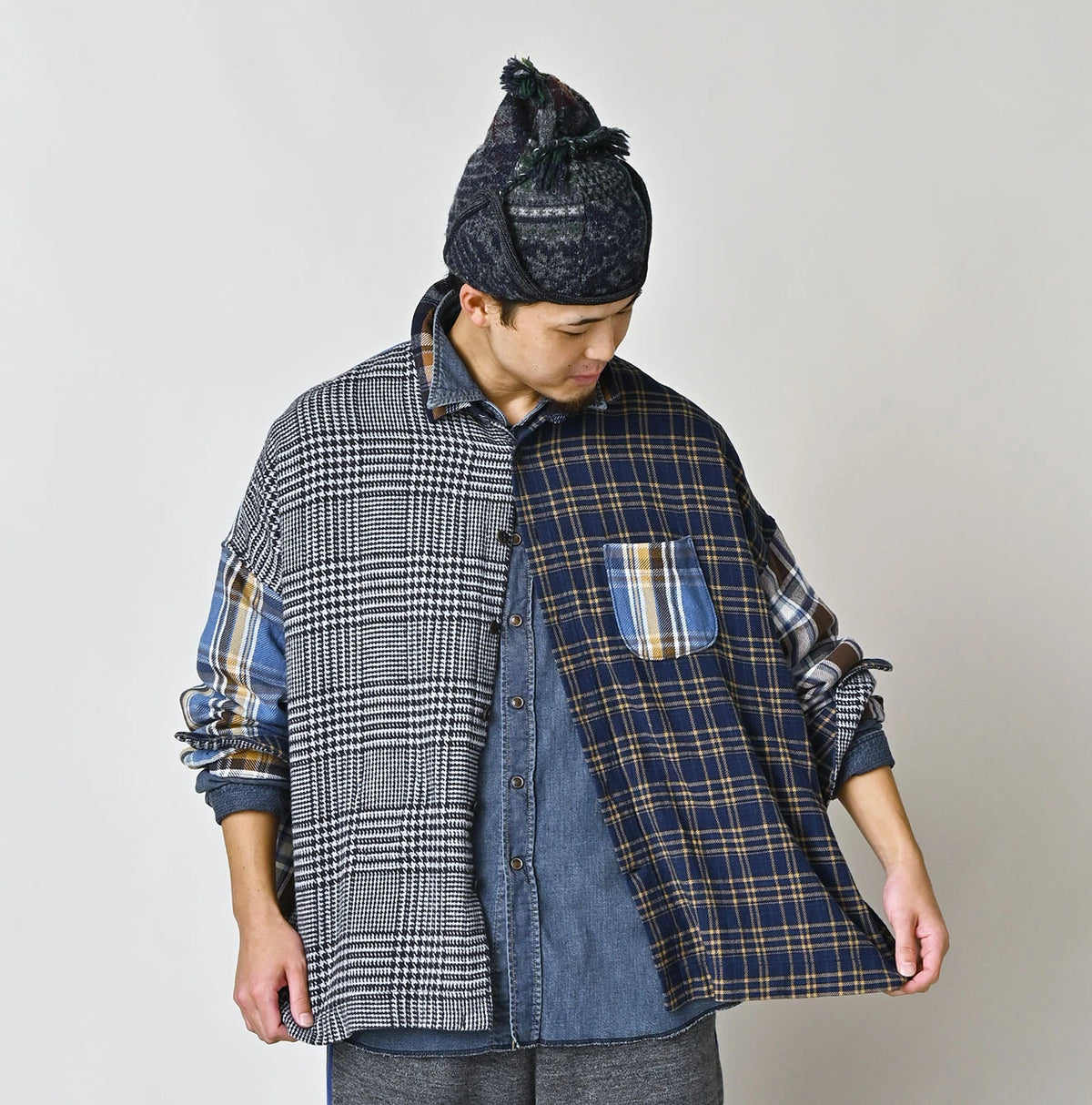 Indigo Takaramono Indian Patchwork 908 Uma Shirt
