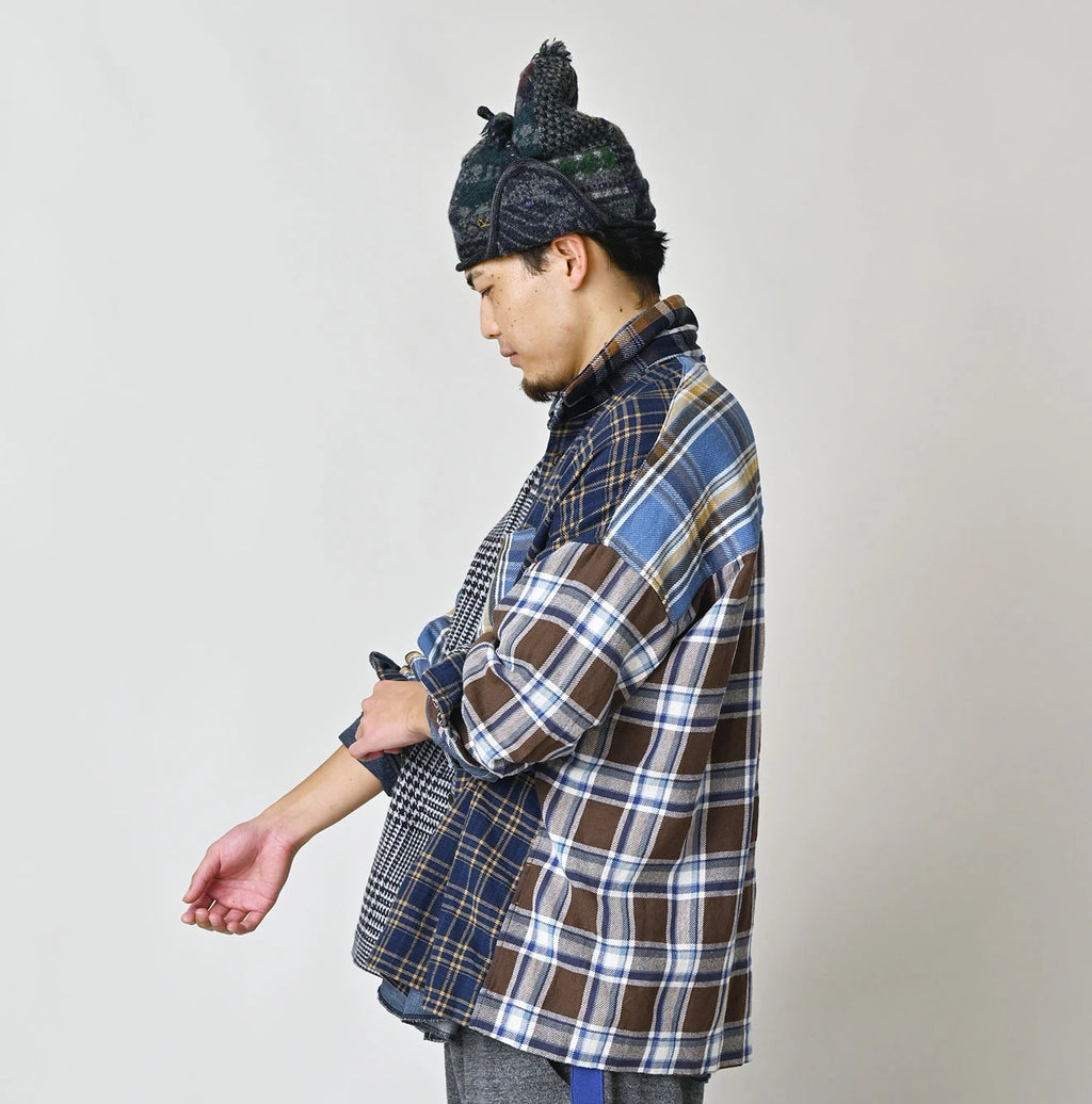 Indigo Takaramono Indian Patchwork 908 Uma Shirt