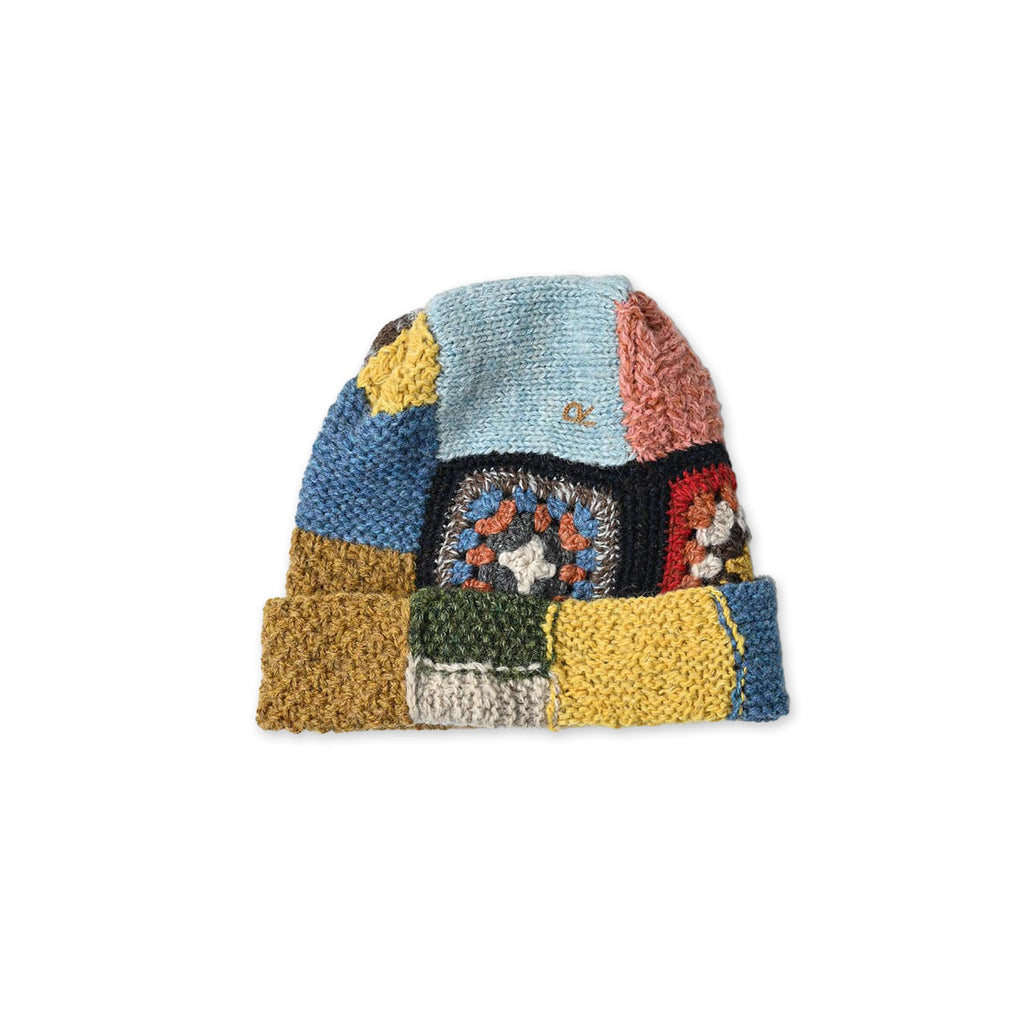 Tamatebako Patchwork Knit Cap Multi Color
