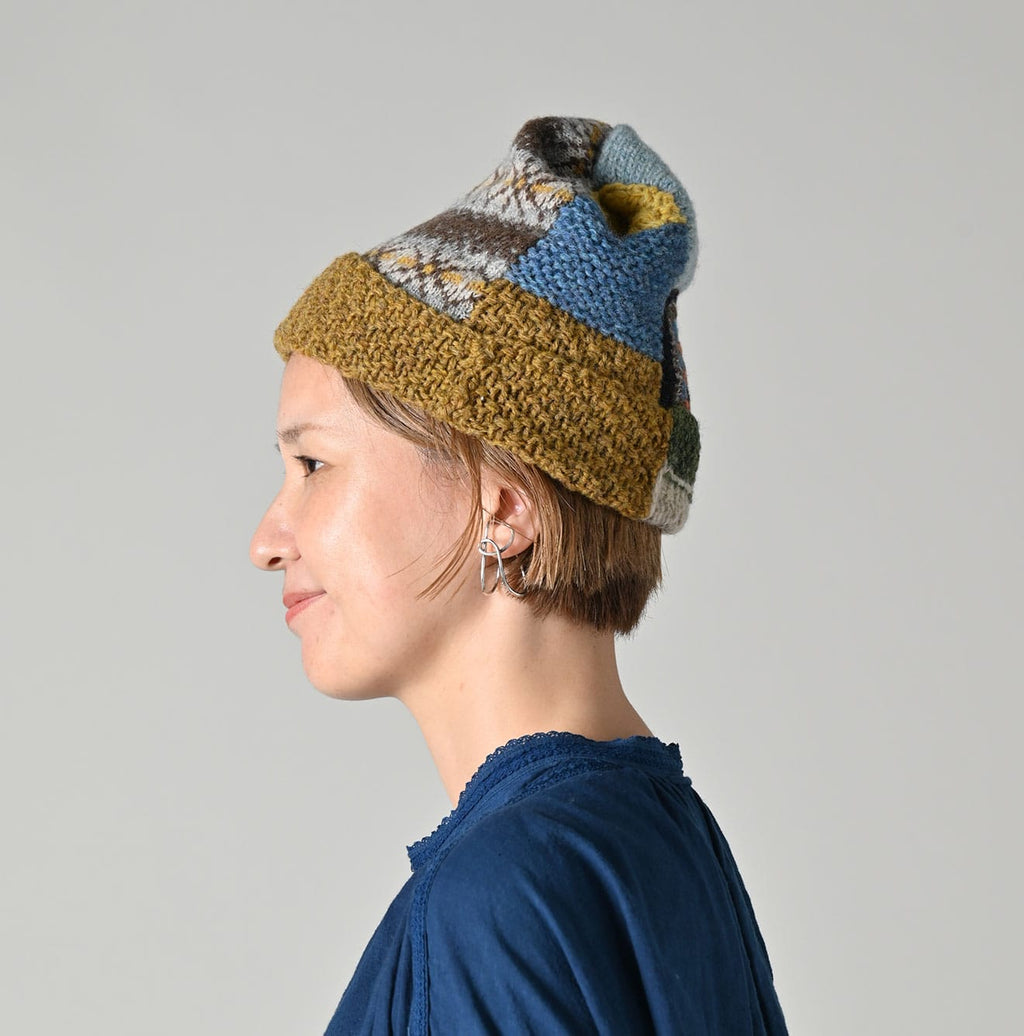 Tamatebako Patchwork Knit Cap Female Model
