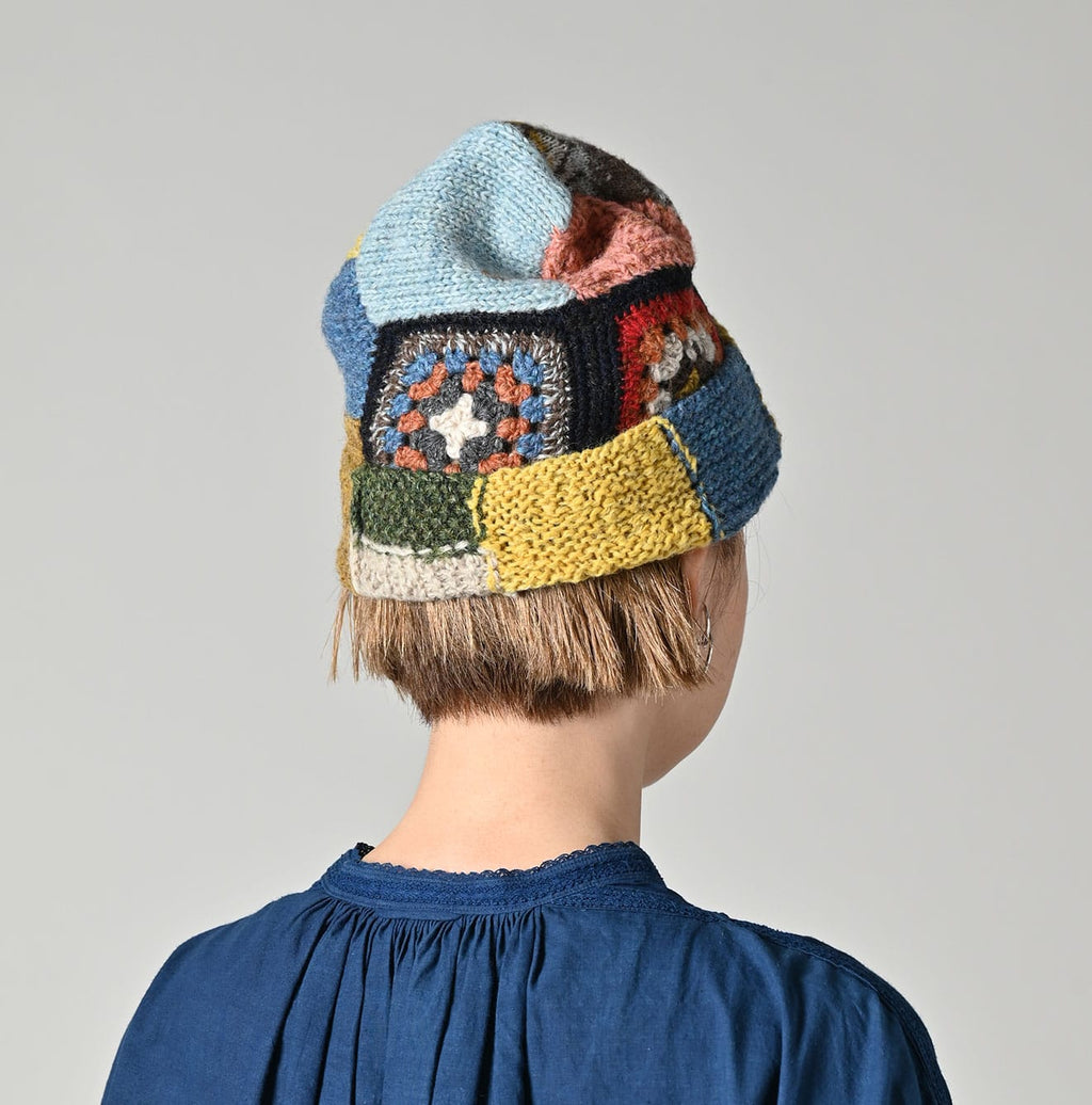 Tamatebako Patchwork Knit Cap Female Model