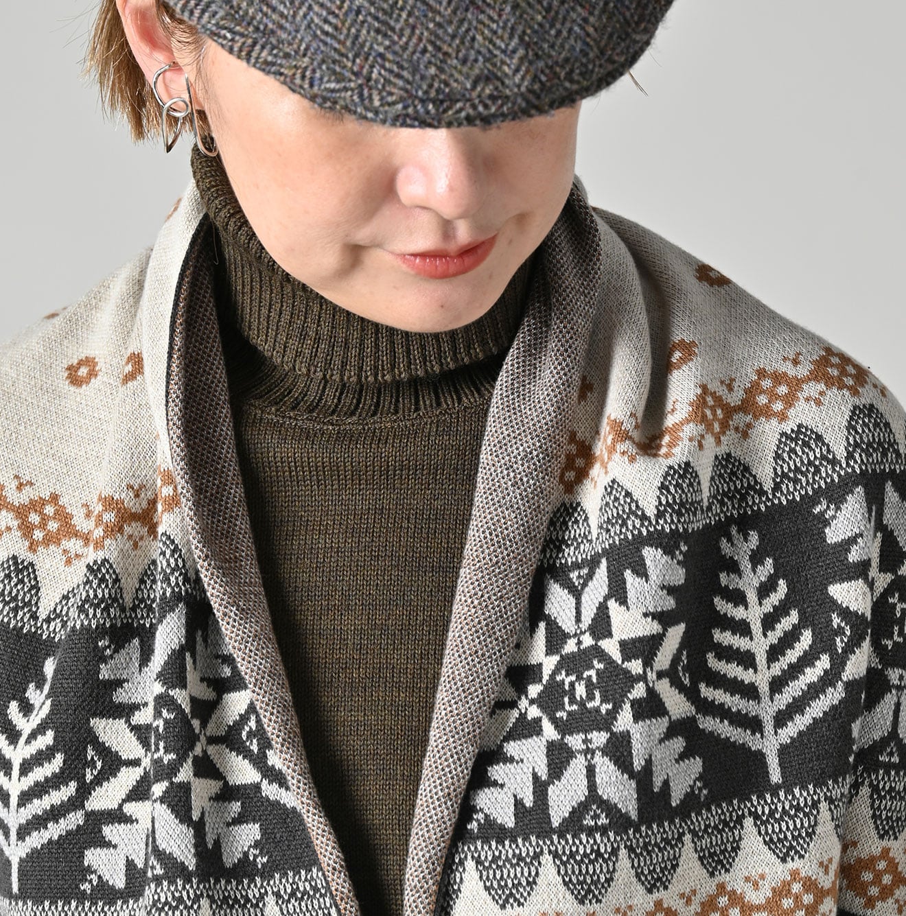 Snow Pattern Supima Cotton Stole Detail