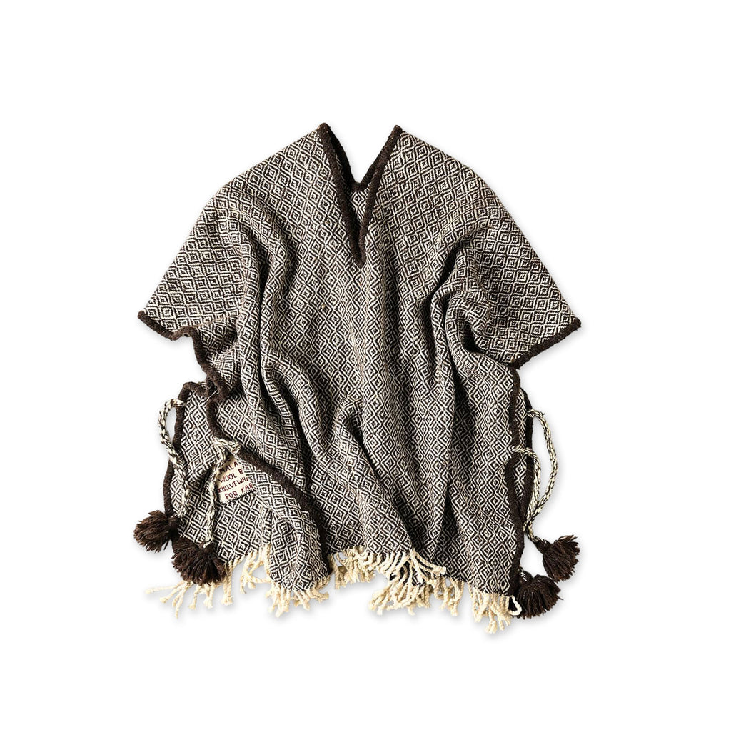 Kardo Himalayan Wool Poncho Diamond Pattern