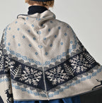 Indigo Snow Pattern Supima Cotton Stole Detail