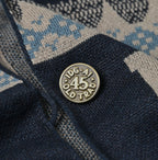 Indigo Snow Pattern Supima Cotton Stole Detail