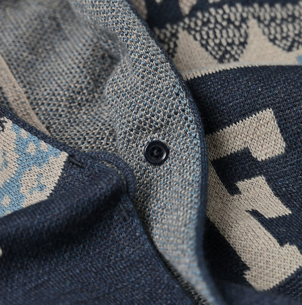 Indigo Snow Pattern Supima Cotton Stole Detail