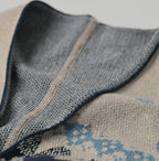 Indigo Snow Pattern Supima Cotton Stole Detail