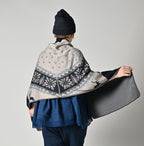 Indigo Snow Pattern Supima Cotton Stole Female Model