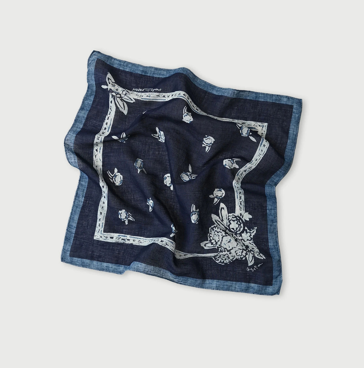 Indigo Gauze Komon Bandana