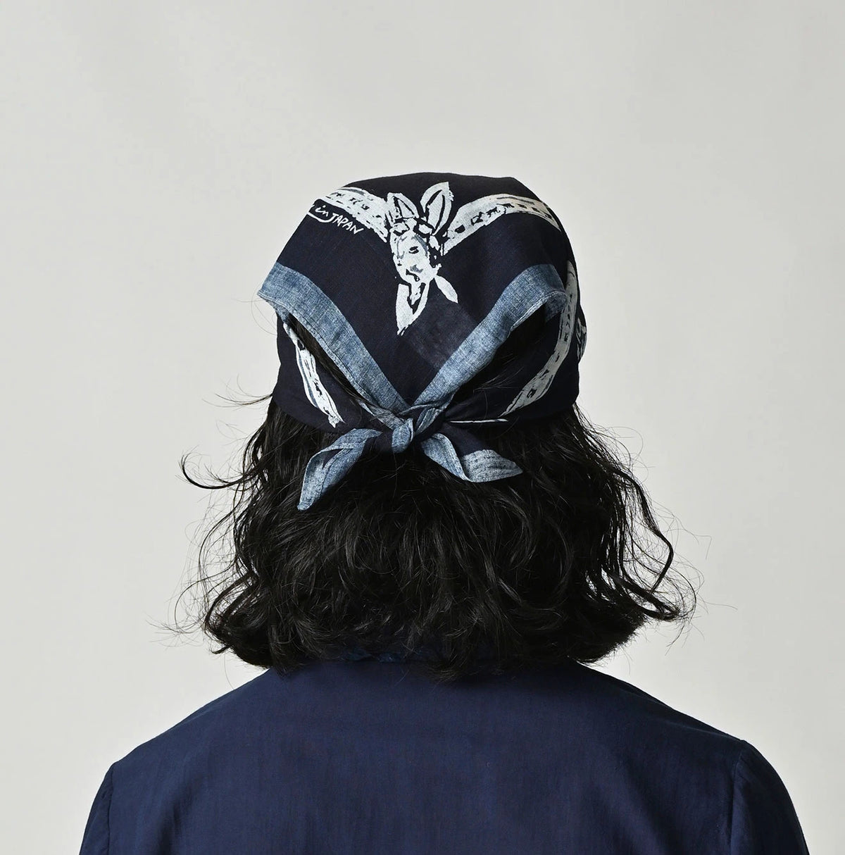 Indigo Gauze Komon Bandana