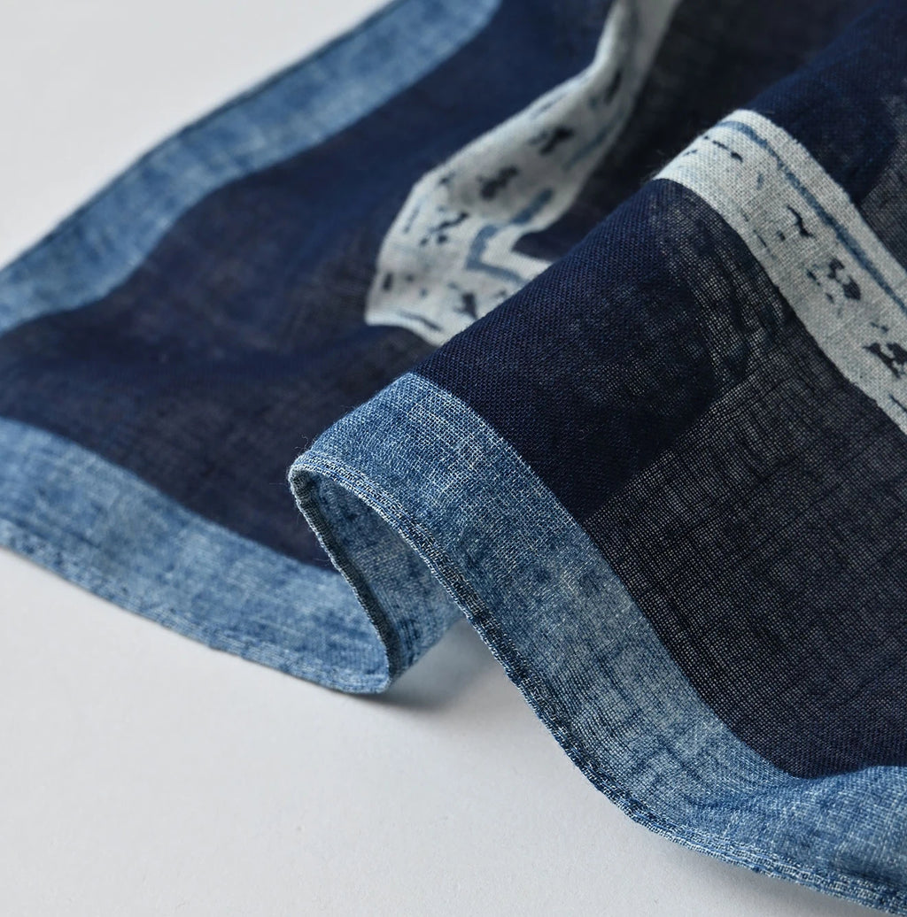 Indigo Gauze Komon Bandana