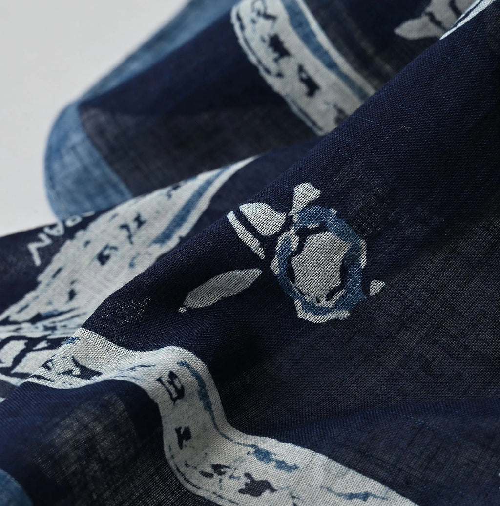 Indigo Gauze Komon Bandana