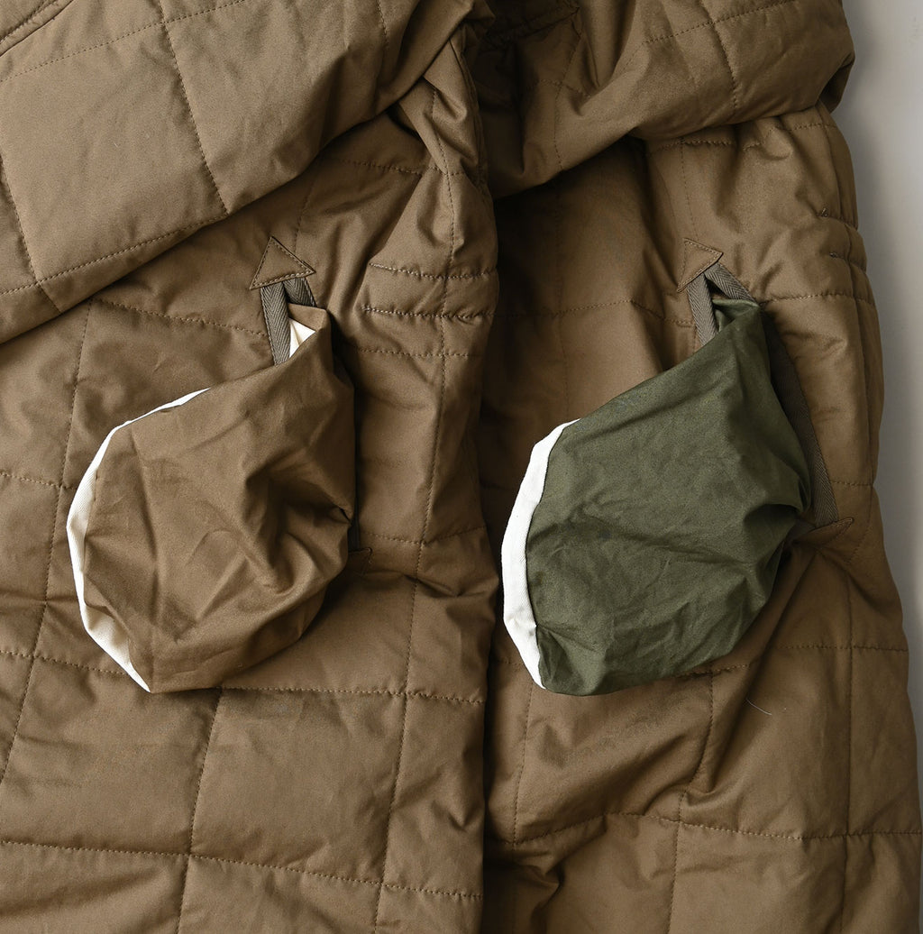 Weather 908 Quilting Coat Camel and Camel (Khaki Pocket)
