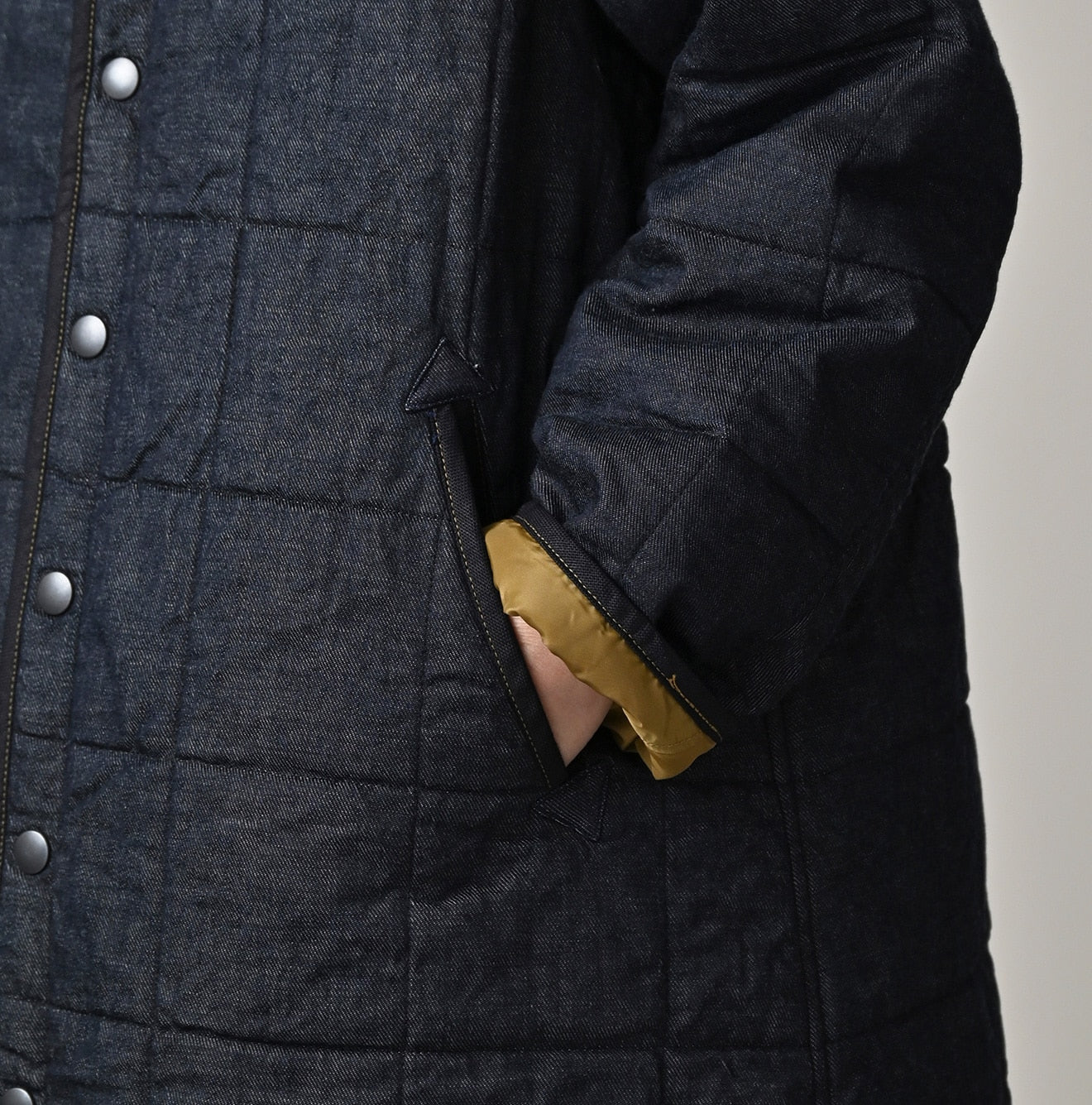 45 Petit Denim 908 Quilting Coat Nou Detail