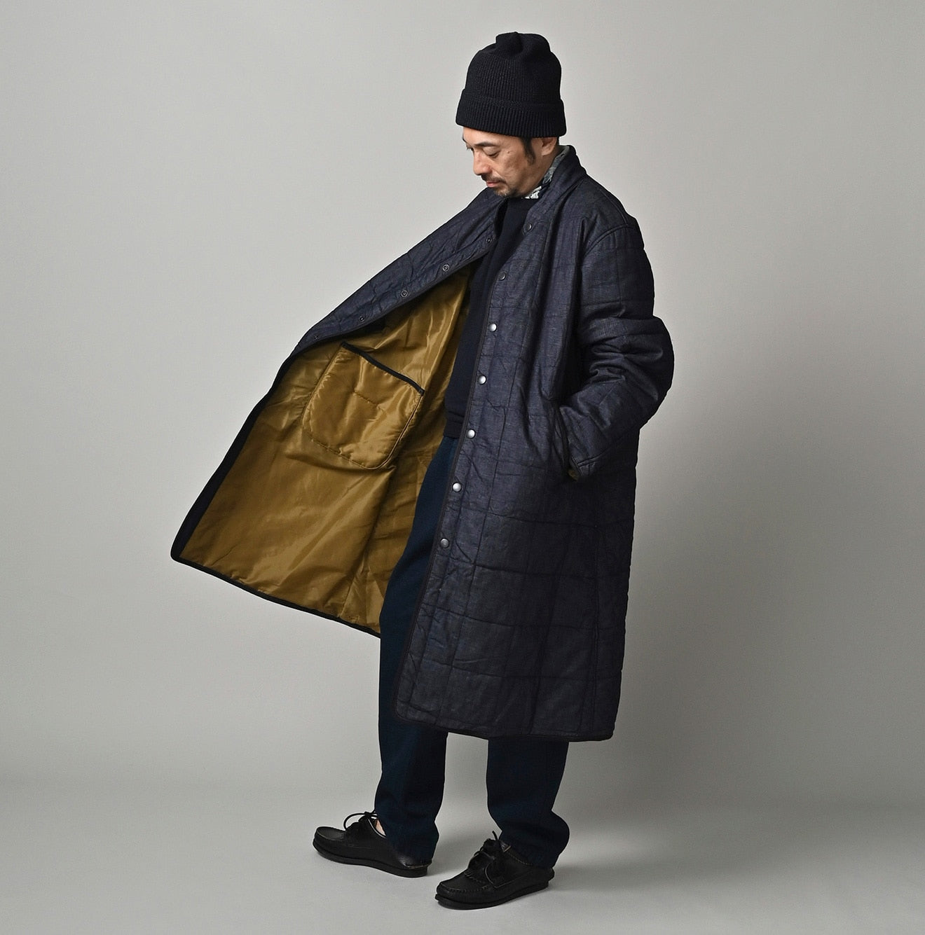 45 Petit Denim 908 Quilting Coat Nou Male Model