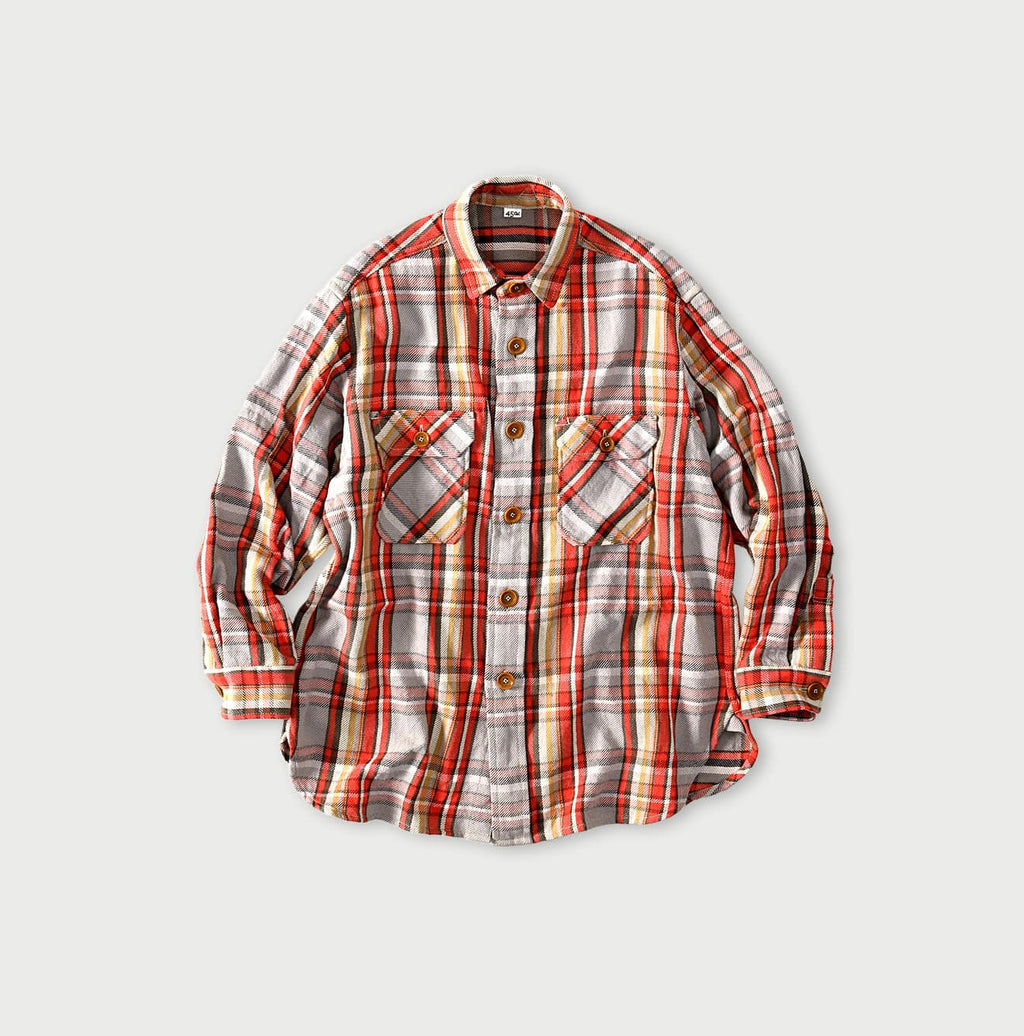 Zakkuri Indian Flannel 908 Over Shirt Red x Gray