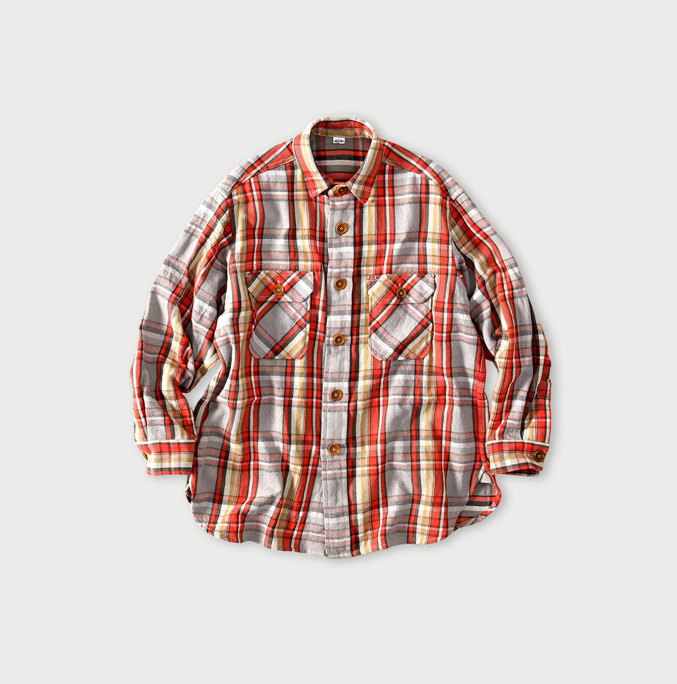 Zakkuri Indian Flannel 908 Over Shirt Red x Gray