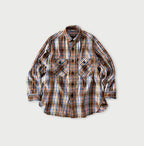 Zakkuri Indian Flannel 908 Over Shirt Brown x Saxe