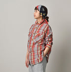 Zakkuri Indian Flannel 908 Over Shirt Female Model