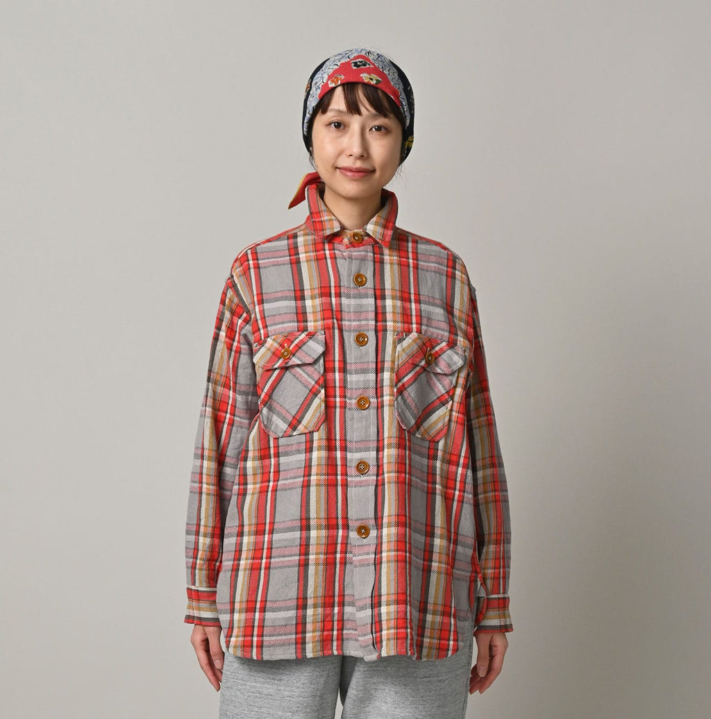 Zakkuri Indian Flannel 908 Over Shirt Female Model